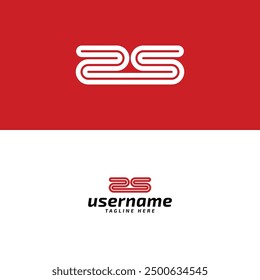 modern line art initial letter 2S logo design vector illustration for business, company, corporate and brand.  creative logotype letters 2s vector design template with monogram, bold and elegant style
