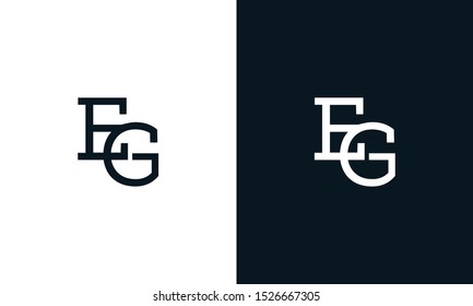 Modern line art letter EG logo. This logo icon incorporate with two letter E and G in the creative way.