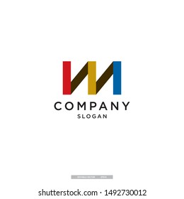 modern line art letter vector logo template