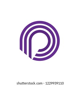 Modern Line Art P Letter and Pin form Logo 