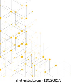 Modern line art pattern with connecting lines on white background. Connection structure. Abstract geometric graphic background. Technology, digital network concept, vector illustration