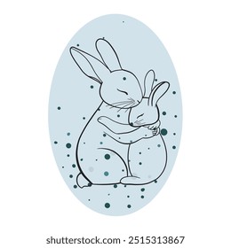Modern Line art of rabbit