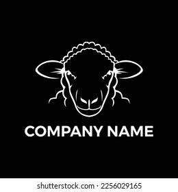 modern line art sheep head logo