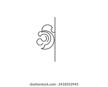 Modern line art simple vector icon logo