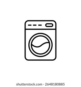 Modern Line Art Washing Machine Illustration In Transparent Background