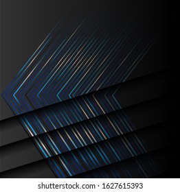 Modern line art web template with black background. Trendy black background, great design for any purposes