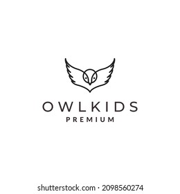 modern line bird little owl wings logo symbol icon vector graphic design illustration idea creative 