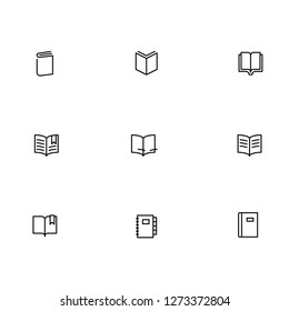 Modern line book icon set