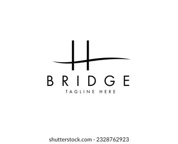 modern line bridge structure logo design