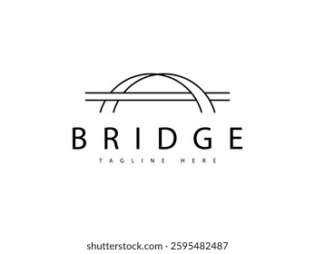 modern line bridge structure logo design