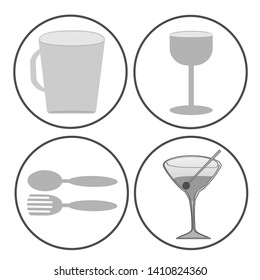 Modern Line Chef Restaurant Food Cuisine Icons and Symbols Set for Mobile Interface Isolated Vector Illustration