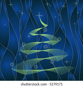 modern line christmas tree / vector
