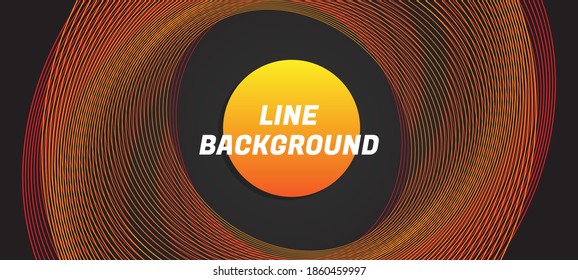 Modern Line Circle Orange and Yellow Background. Premium Vector Illustration Background