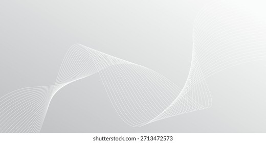 Concepto de línea moderna y fondo gris con partículas que fluyen. Imagen