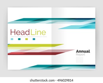 Modern line design, motion concept. Business annual report brochure template. Vector