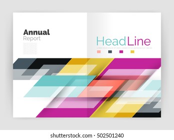 Modern line design, motion concept. Business annual report brochure template. Vector