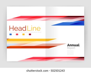 Modern line design, motion concept. Business annual report brochure template. Vector