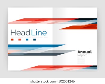 Modern line design, motion concept. Business annual report brochure template. Vector