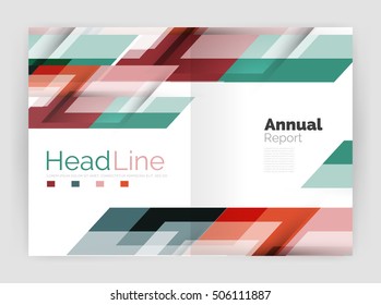 Modern line design, motion concept. Business annual report brochure template. Vector