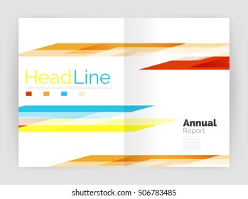 Modern line design, motion concept. Business annual report brochure template. Vector