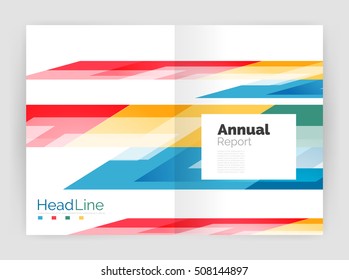 Modernes Liniendesign, Motion-Konzept. Geschäftsjahresbericht Broschüre Vorlage. Vektorgrafik