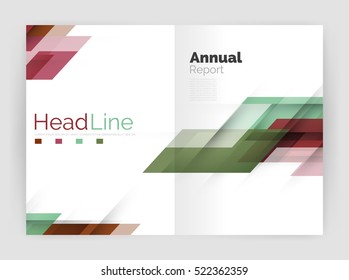 Diseño de líneas modernas, concepto de movimiento. Plantilla de folleto del informe anual de actividades empresariales. Vector