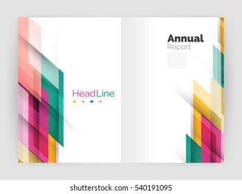 Diseño de líneas modernas, concepto de movimiento. Plantilla de folleto del informe anual de actividades empresariales. Vector