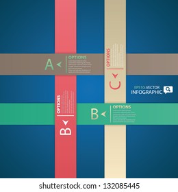 Modern line design template. Used in infographics, numbered banners, horizontal cutout lines, graphic or web design. Vector illustration.