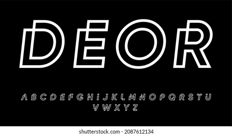Modern Line display font vector