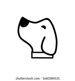 modern line dog logo design illustration with monochrome color image