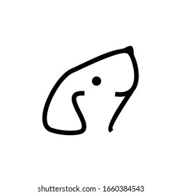 modern line dog logo design illustration with monochrome color image
