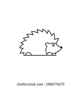 Modern line figure hedgehog. Vector outline hedgehog for web and design. Open path.