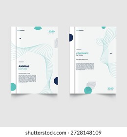 Modern line folding ribbon theme book cover template in gradient color. A4 size book cover template for annual report, magazine, booklet, proposal, portfolio, brochure, poster