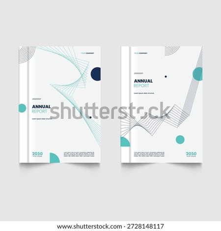 Modern line folding ribbon theme book cover template in gradient color. A4 size book cover template for annual report, magazine, booklet, proposal, portfolio, brochure, poster