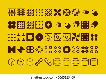 Modern line graphic elements. Simple geometry contour vector illustrations set
