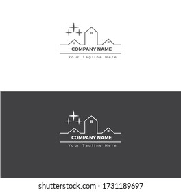 Plantilla de logotipo de la casa de línea moderna para cualquier propósito