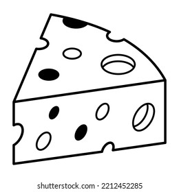 Modern line icon of a cheese