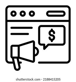 Modern line icon of an ecommerce