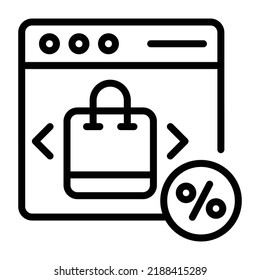 Modern line icon of an ecommerce
