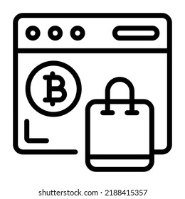 Icono de línea moderna de un ecommerce