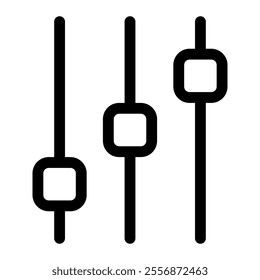 Modern line icon of an equalizer, suitable for music apps, audio equipment, and sound engineering