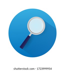 Modern line icon with loupe on white background for site design. Flat style art loupe for site design. Vector illustration.