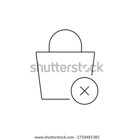 Modern line icon for removing an item from the shopping bag or cart.