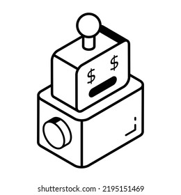 Modern line icon of a robot