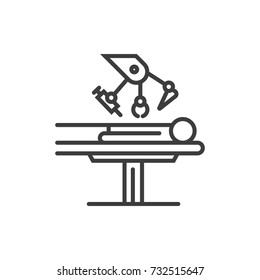 Modern line icon with modern surgery technologies equipment. Symbol of future medicine.