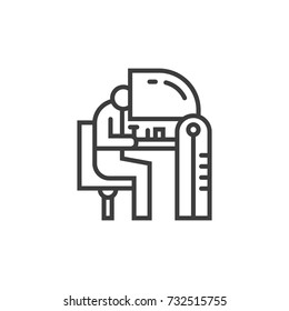 Modern line icon with modern surgery technologies equipment. Symbol of future medicine.