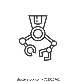 Modern line icon with modern surgery technologies equipment. Symbol of future medicine.