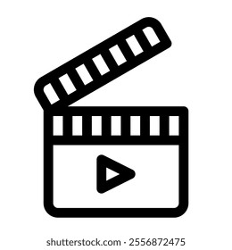 Modern line icon of a video player, ideal for video streaming platforms, online courses, and video production