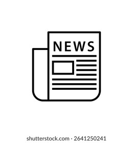Modern line icons for news bulletin updates