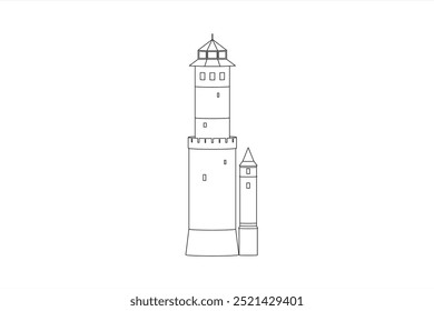 Ilustração moderna da torre medieval do castelo de Altemburgo em Bamberg, em Beieren, Alemanha